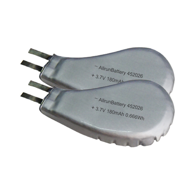 452026 3.7 V 180mAh Baterai LiPo Baterai Li Polymer Isi Ulang Kustom Dapat Dipakai