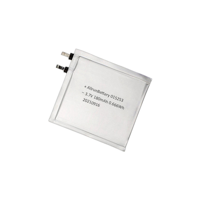 Baterai LiPo Ultra Tipis 1mm 3.7V 180mAh 015253 Untuk Bantalan Lutut Cerdas