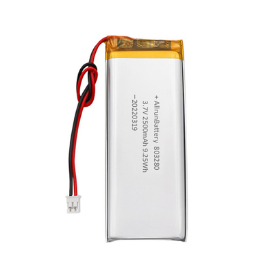 Baterai Berbentuk Persegi Panjang Kustom Baterai LiPo 3,7 V 2500mAh yang dapat diisi ulang