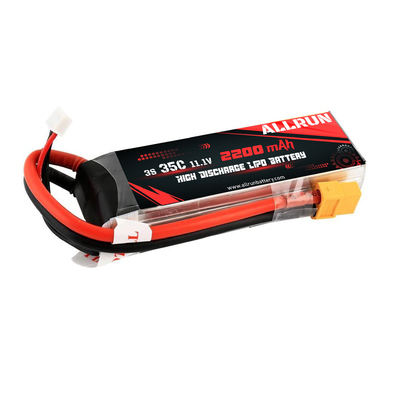 Baterai Lithium Polymer Debit Tinggi 35C 3S 11.1 V 2200mAh Baterai LiPo