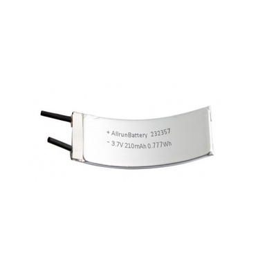 1C 3.7 V LiPo Baterai Isi Ulang 210mAh Baterai Lithium Polymer Melengkung