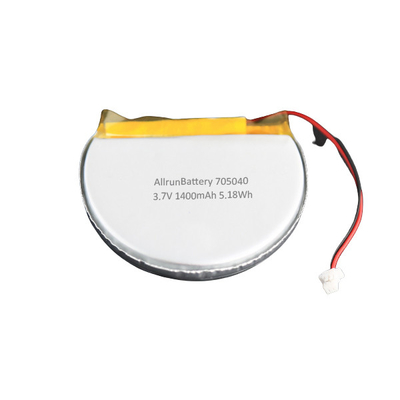 Sel Baterai LiPo Bulat 3.7V 1400mAh Kustom 705040 Dengan Kapasitas Tingkat Tinggi