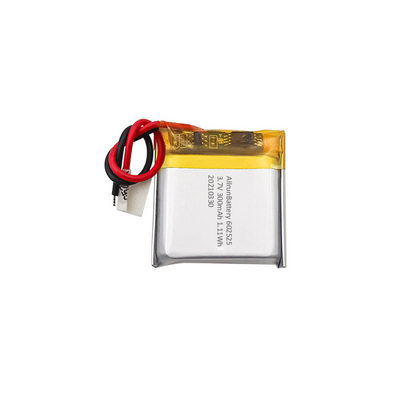 Paket Baterai Polimer Isi Ulang Lithium 1C 3,7 V 300mAh 602525