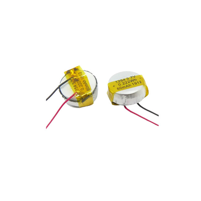 Baterai Button Li Poly 1254 Baterai LiPo 3,7 V 60mAh Bertenaga