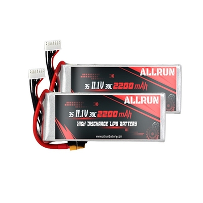 Baterai LiPo Debit Tinggi 3S1P 30C 11.1V 2200mAh Untuk Pesawat RC