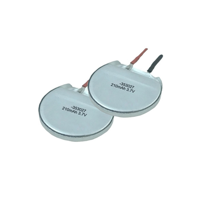 Baterai LiPo Bulat Aman Kuat Kustom 3.7V 210mAh Untuk Sikat Gigi Elektrik