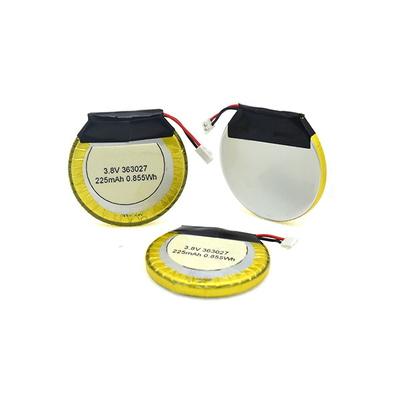 225mAh 3.8 V Li Polymer Battery Round / Baterai LiPo Untuk Headphone Bluetooth
