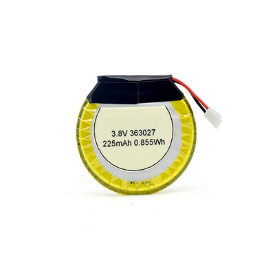 225mAh 3.8 V Li Polymer Battery Round / Baterai LiPo Untuk Headphone Bluetooth