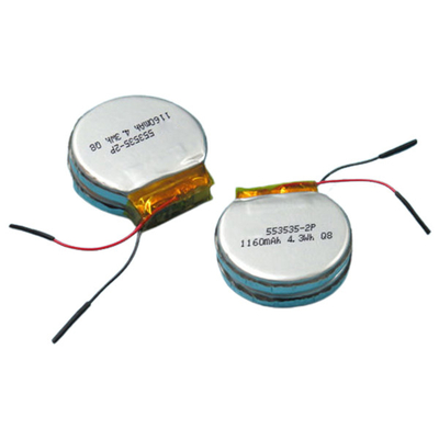 Baterai Medis Kustom 1160mAh LiPo Baterai Polimer Litium 3,7 V 1S2P