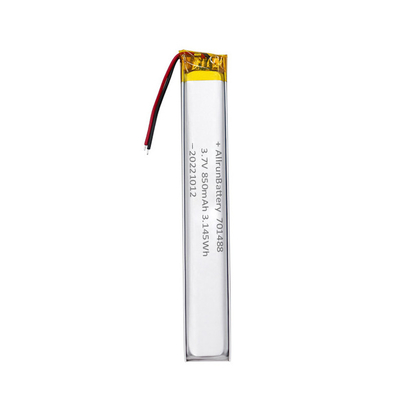 3.7V 850mAh 701488 Paket Baterai Lipo Kustom Ultra Sempit Untuk Alat Kesehatan