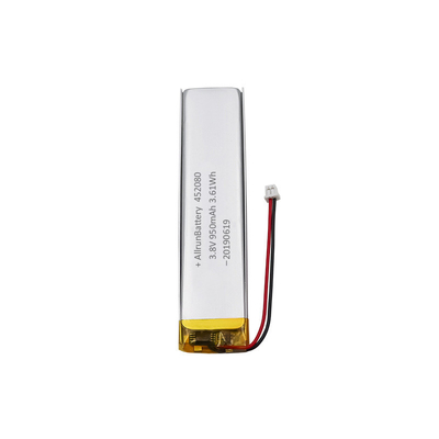 Baterai LiPo Ultra Narrow Elektronik yang Dapat Dipakai 3.8V 950mAh 452080