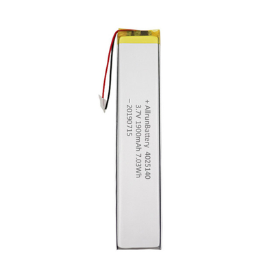 Baterai LiPo Kustom 1900mAh 3,7 V Ultra Narrow Isi Ulang Keandalan Tinggi