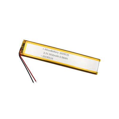 Baterai Li Polymer 3.7V 2650mAh 6mm Baterai LiPo Kustom Ultra Sempit