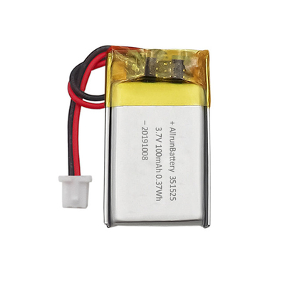 0.37Wh 3.7V 100mAh Baterai LiPo Mini Isi Ulang Kustom 351523