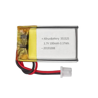 0.37Wh 3.7V 100mAh Baterai LiPo Mini Isi Ulang Kustom 351523