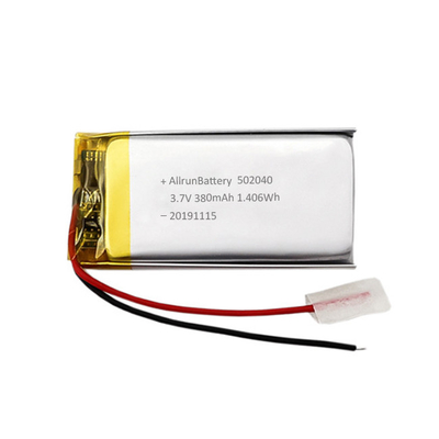 Tipis 3.7V 380mAh Baterai LiPo Baterai Isi Ulang Li Ion Kustom