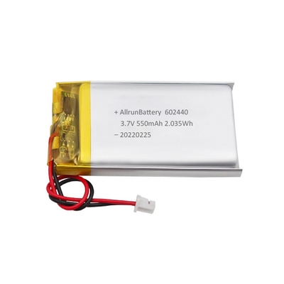 Baterai LiPo Isi Ulang Tipis Kuat Kustom 3.7 V 550mAh 602440