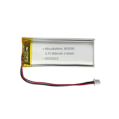 Baterai Berbentuk Persegi Panjang Tipis 1C Isi Ulang Baterai LiPo 3,7 V 800mAh