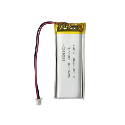 Baterai Berbentuk Persegi Panjang Tipis 1C Isi Ulang Baterai LiPo 3,7 V 800mAh