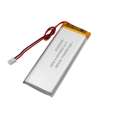 Baterai Berbentuk Persegi Panjang Kustom Baterai LiPo 3,7 V 2500mAh yang dapat diisi ulang