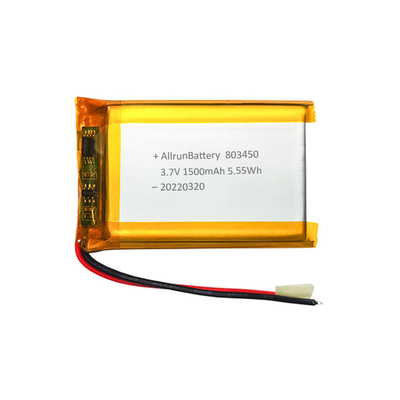 Baterai Berbentuk Persegi Panjang Kuat Baterai LiPo Kustom 3,7 V 1500mAh