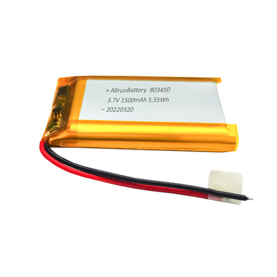 Baterai Berbentuk Persegi Panjang Kuat Baterai LiPo Kustom 3,7 V 1500mAh