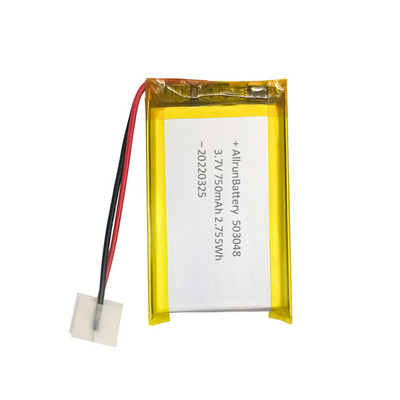 Baterai Li Polymer Isi Ulang Persegi Panjang Ringan Baterai LiPo 3.7V 750mAh
