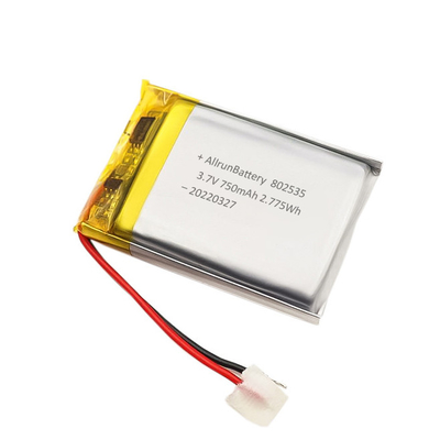 Keamanan Baterai Polimer Lithium Persegi Panjang 3,7 V 750mAh Baterai LiPo