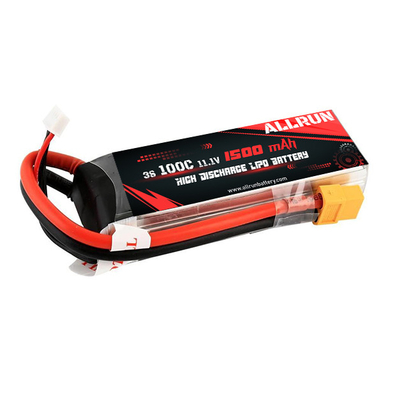 Paket Baterai LiPo Debit Tinggi Isi Ulang 100C 1500mAh 3S 11.1V