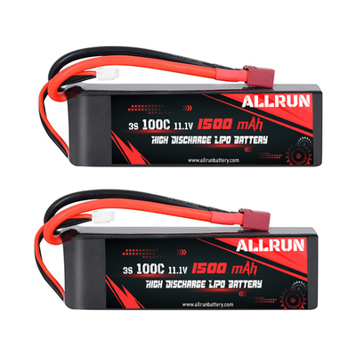 Paket Baterai LiPo Debit Tinggi Isi Ulang 100C 1500mAh 3S 11.1V