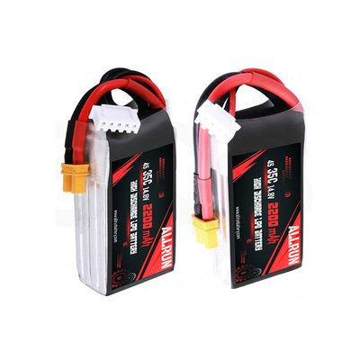 Paket Baterai LiPo 35C 14.8V Tingkat C Tinggi Baterai LiPo 4S 2200mAh