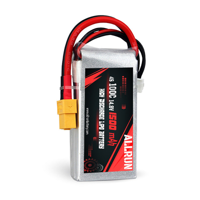 Baterai LiPo 14.8V 4S 1500mAh Paket Baterai LiPo Tingkat C Tinggi 100C