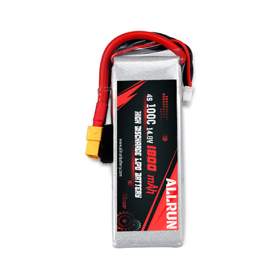 Baterai LiPo 100C 1800mAh 4S Isi Ulang Baterai C Tingkat Tinggi 14.8V LiPo