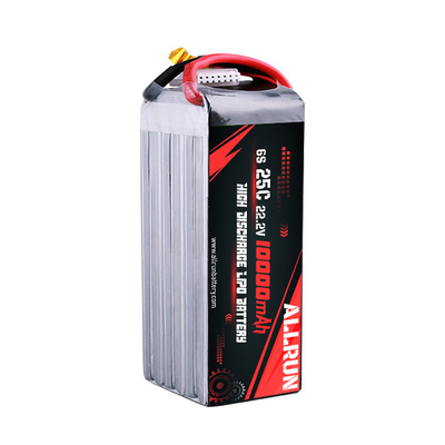 Baterai LiPo 22.2V 6S 10000mAh Paket Baterai LiPo Tingkat C Tinggi 25C