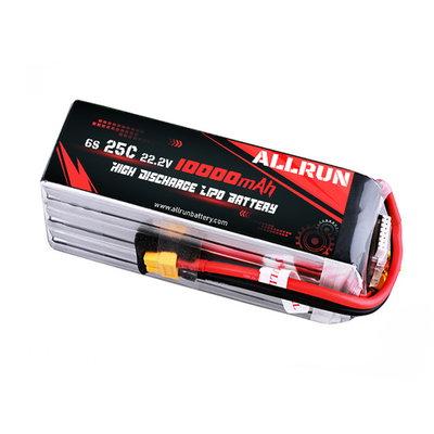 Baterai LiPo 22.2V 6S 10000mAh Paket Baterai LiPo Tingkat C Tinggi 25C