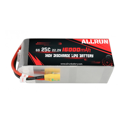 Perkakas Listrik Baterai LiPo Debit Tinggi 25C 22.2V 6S 16000mAh