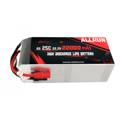 Baterai LiPo 25C 6S 22000mAh 22.2V Paket Baterai LiPo Tingkat C Tinggi