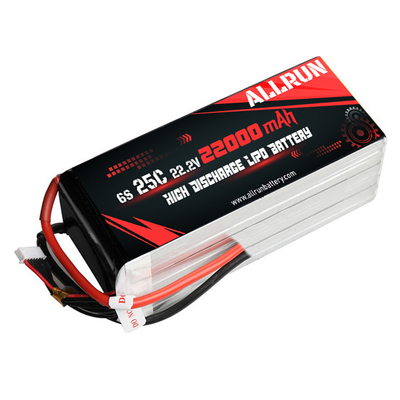Baterai LiPo 25C 6S 22000mAh 22.2V Paket Baterai LiPo Tingkat C Tinggi