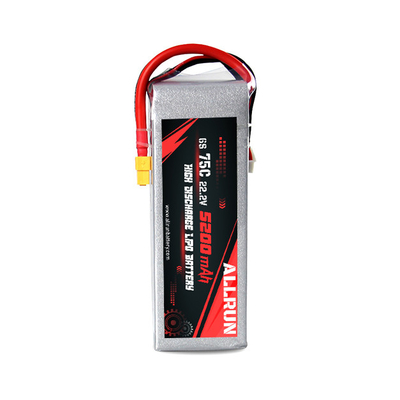 9048155 75C 22.2V 6S 5200mAh Paket Baterai LiPo Debit Tinggi