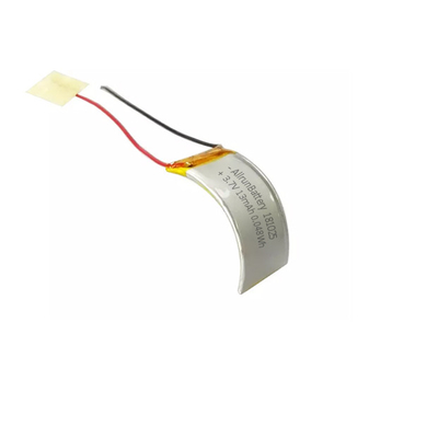 Baterai Isi Ulang LiPo Melengkung 3,7 V 13mAh Dengan Pelepasan Diri Rendah