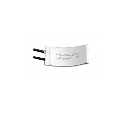 Baterai LiPo 3,7 V 100mAh Kustom Baterai Polimer Litium 1C Melengkung