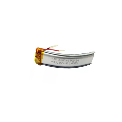 Baterai Lithium Polymer Melengkung Kuat 601456 3,7 V 450mAh Baterai LiPo