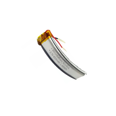 Baterai Lithium Polymer Melengkung Kuat 601456 3,7 V 450mAh Baterai LiPo