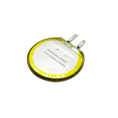 Baterai LiPo Bulat Aman 3.7V 135mAh Baterai Polimer Lithium Kustom yang Andal