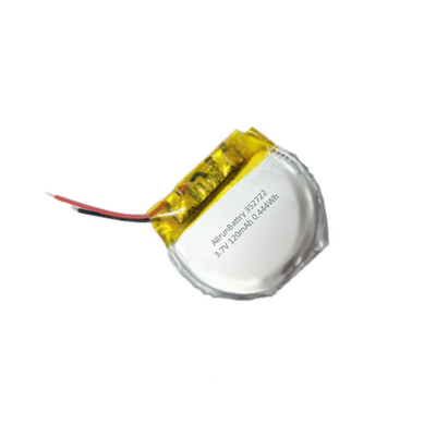 Baterai Lithium Polymer Putaran Kustom Baterai LiPo 3,7 V 120mAh