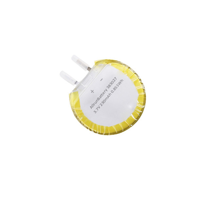 Sel Baterai LiPo Bulat Kustom 3.7V 230mAh 383027 Dengan Bentuk Unik