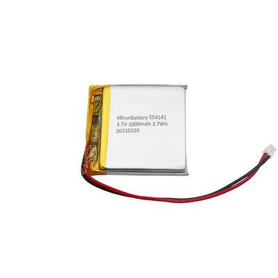 Baterai Lithium Polymer Persegi Isi Ulang Baterai LiPo 1000mAh 3,7 V