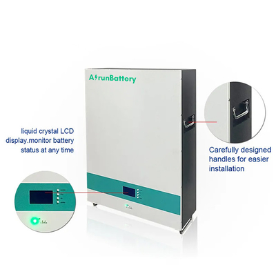 Dinding Sel Prismatik Pasang Baterai Lifepo4 RS485 / CAN 51.2V 100ah Paket Baterai Lithium